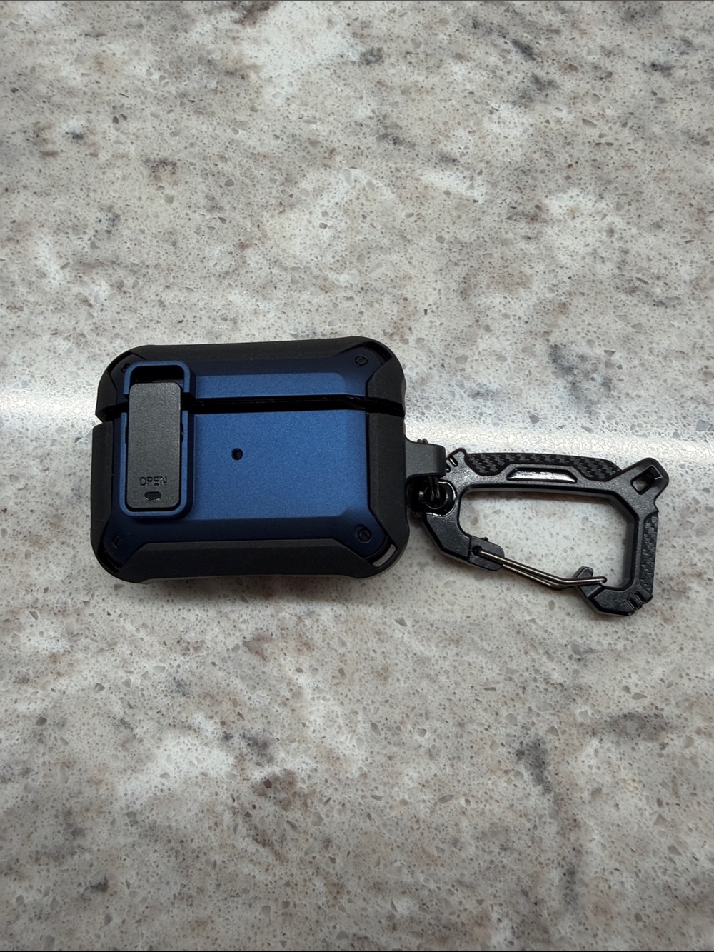 Rugged Blue Protective pro AirPods Case with Carabiner